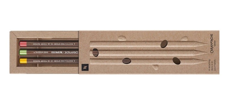 Nespresso ed. 4 Swiss Wood 3 Graphite Pencils .