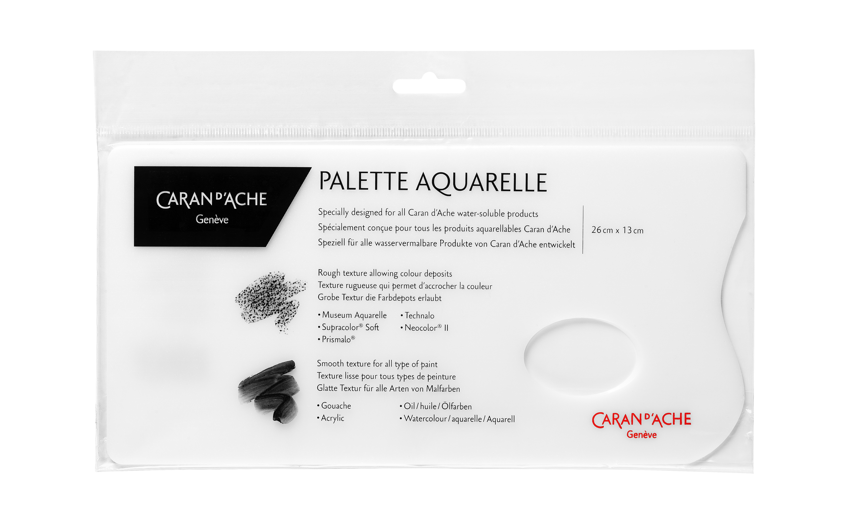 Palette Aquarelle Plexiglass 26x13 cm