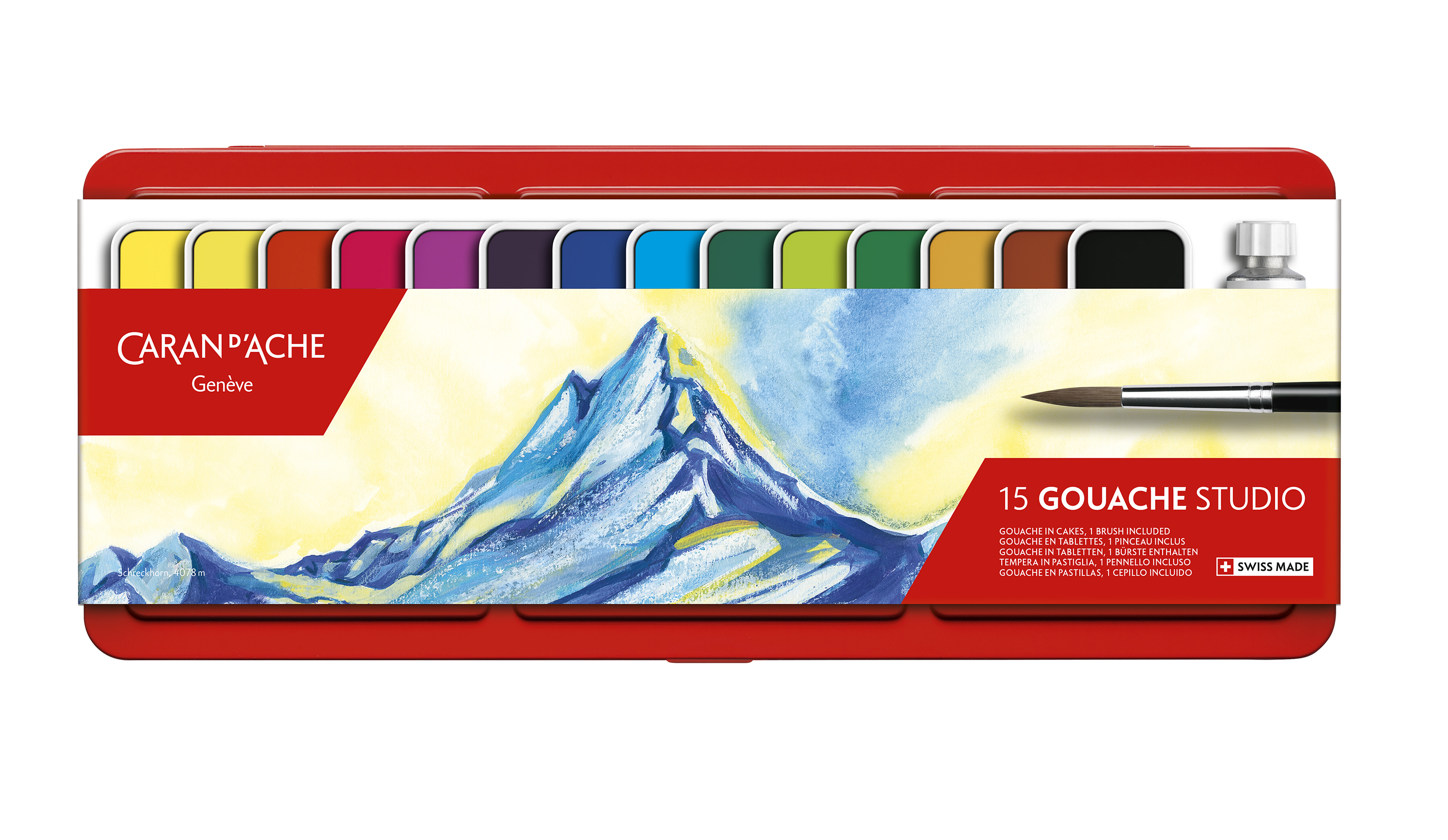Gouache metal box 15 assorted colors