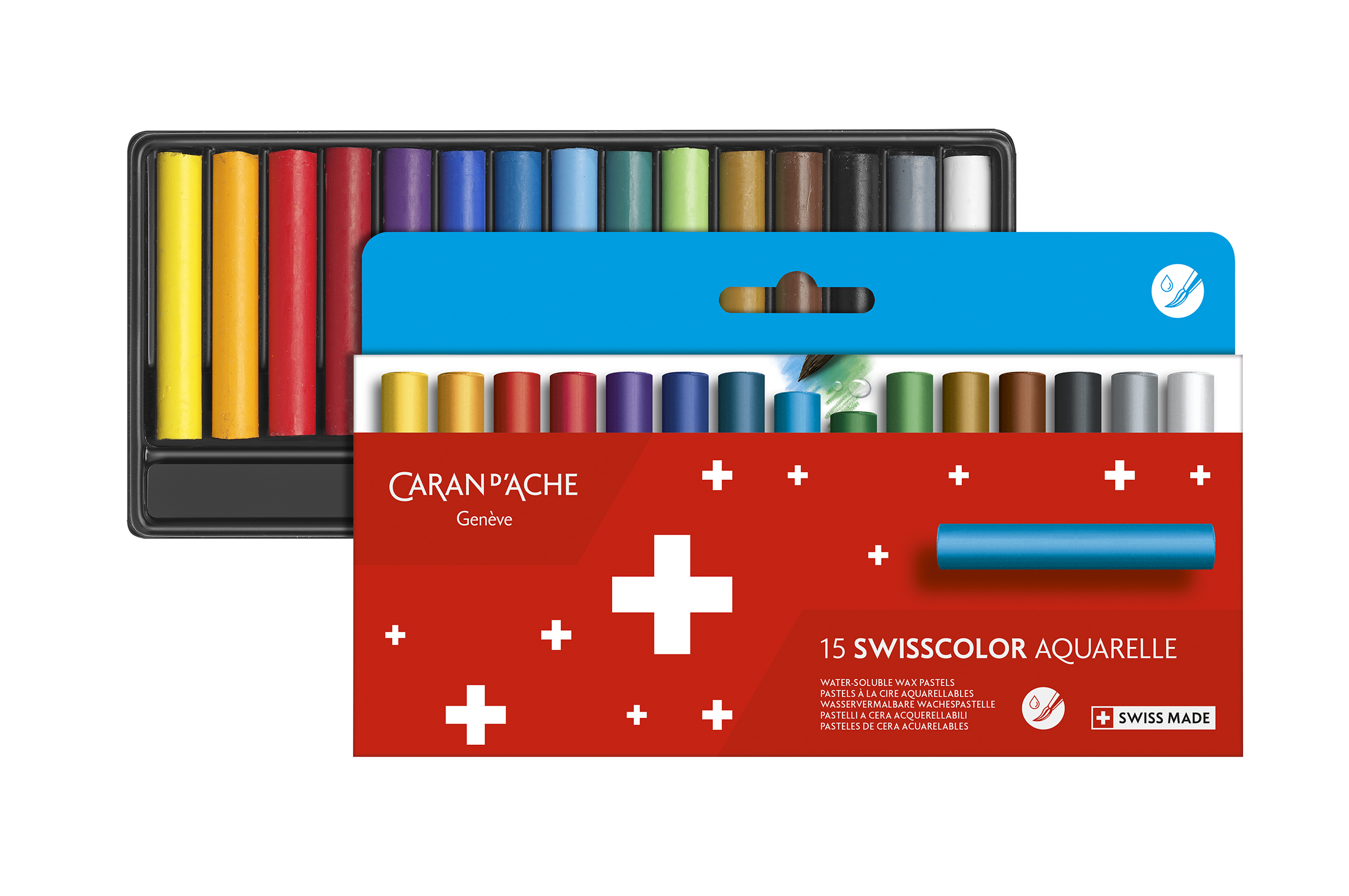 Swisscolor Watersoluble 1/2 wax color pastel - 15 assorted colors