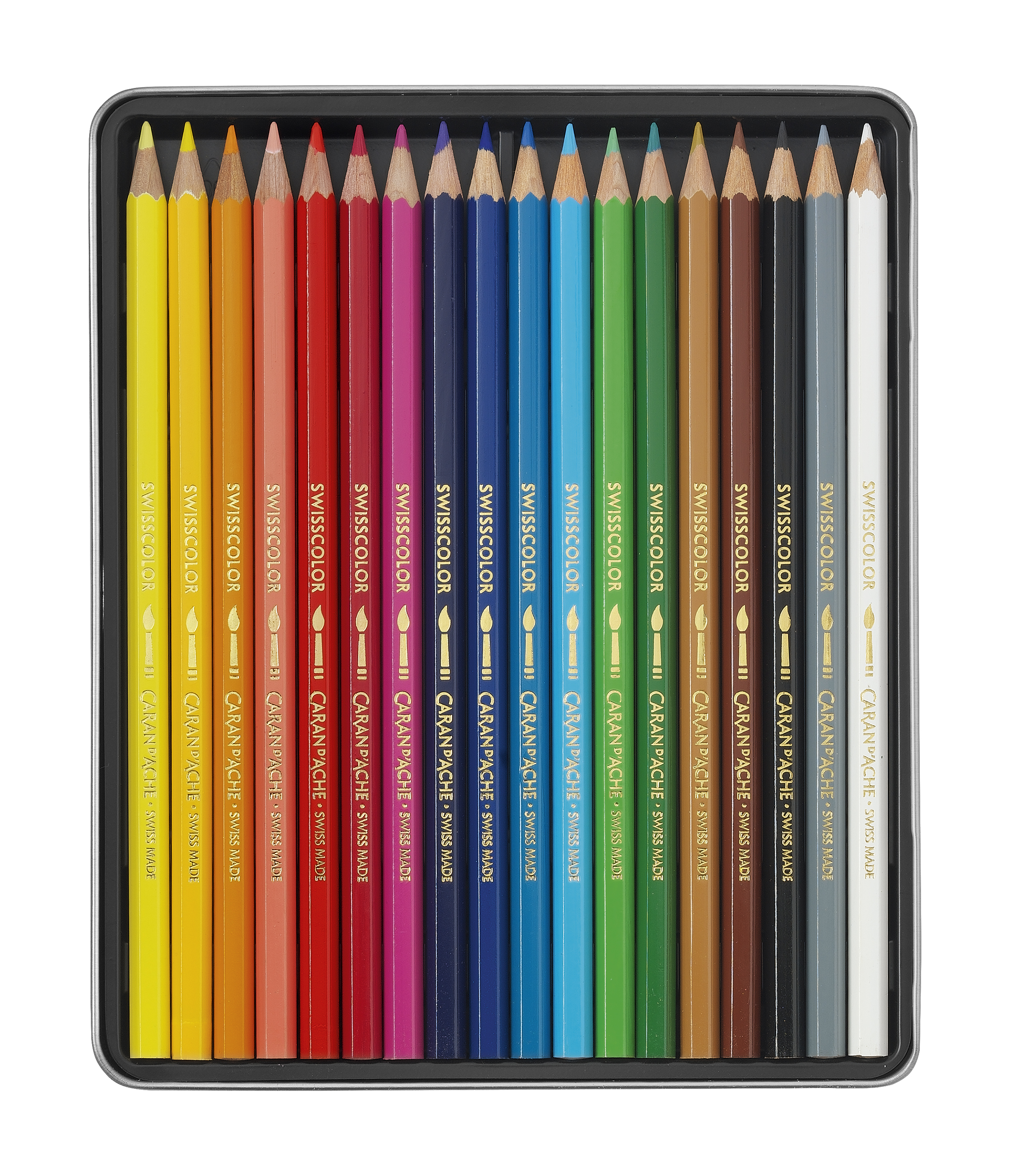 Swisscolor Metal box 18 assorted colored pencils watersoluble