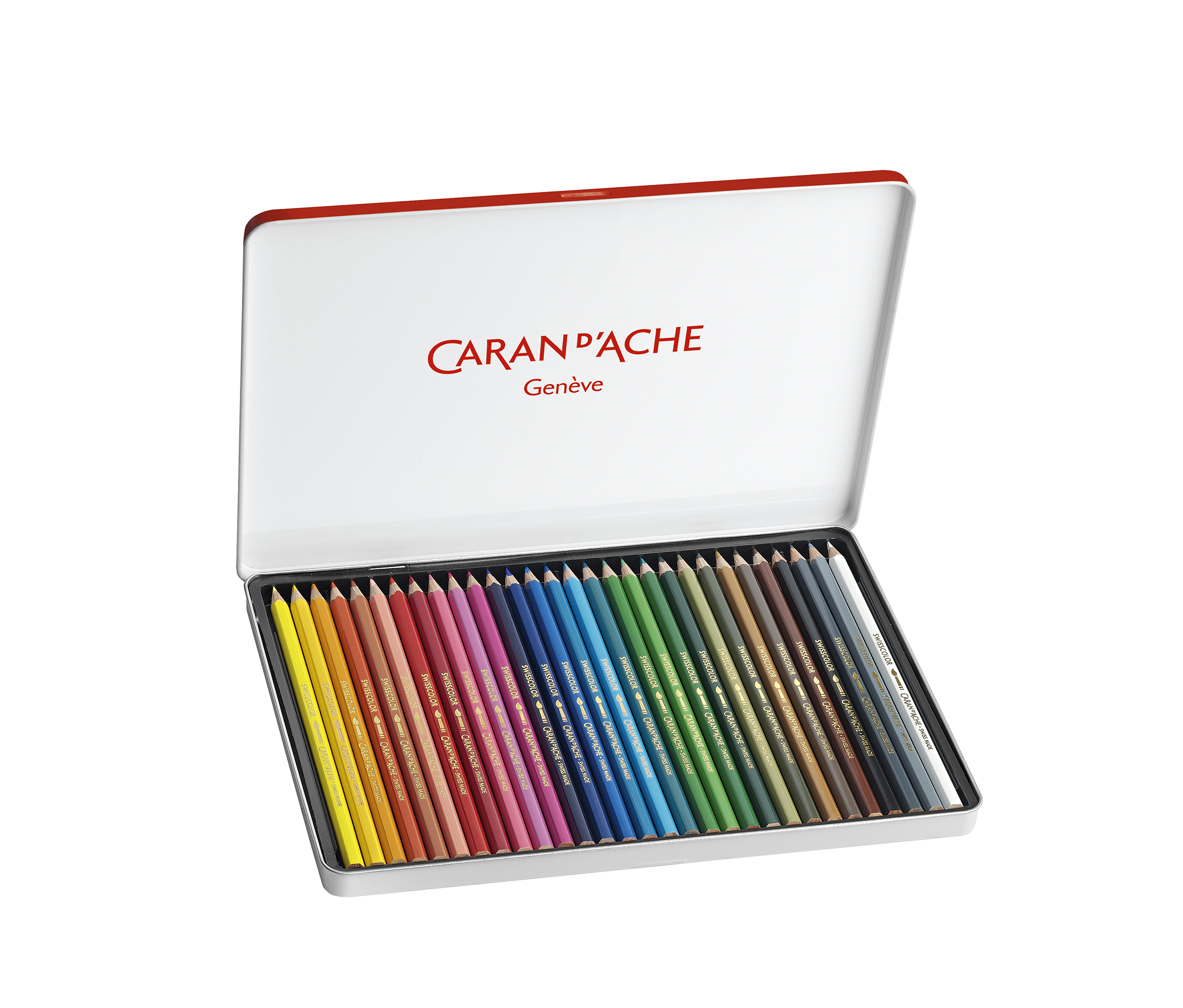 Swisscolor Metal Box 30 assorted colored pencils  watersoluble