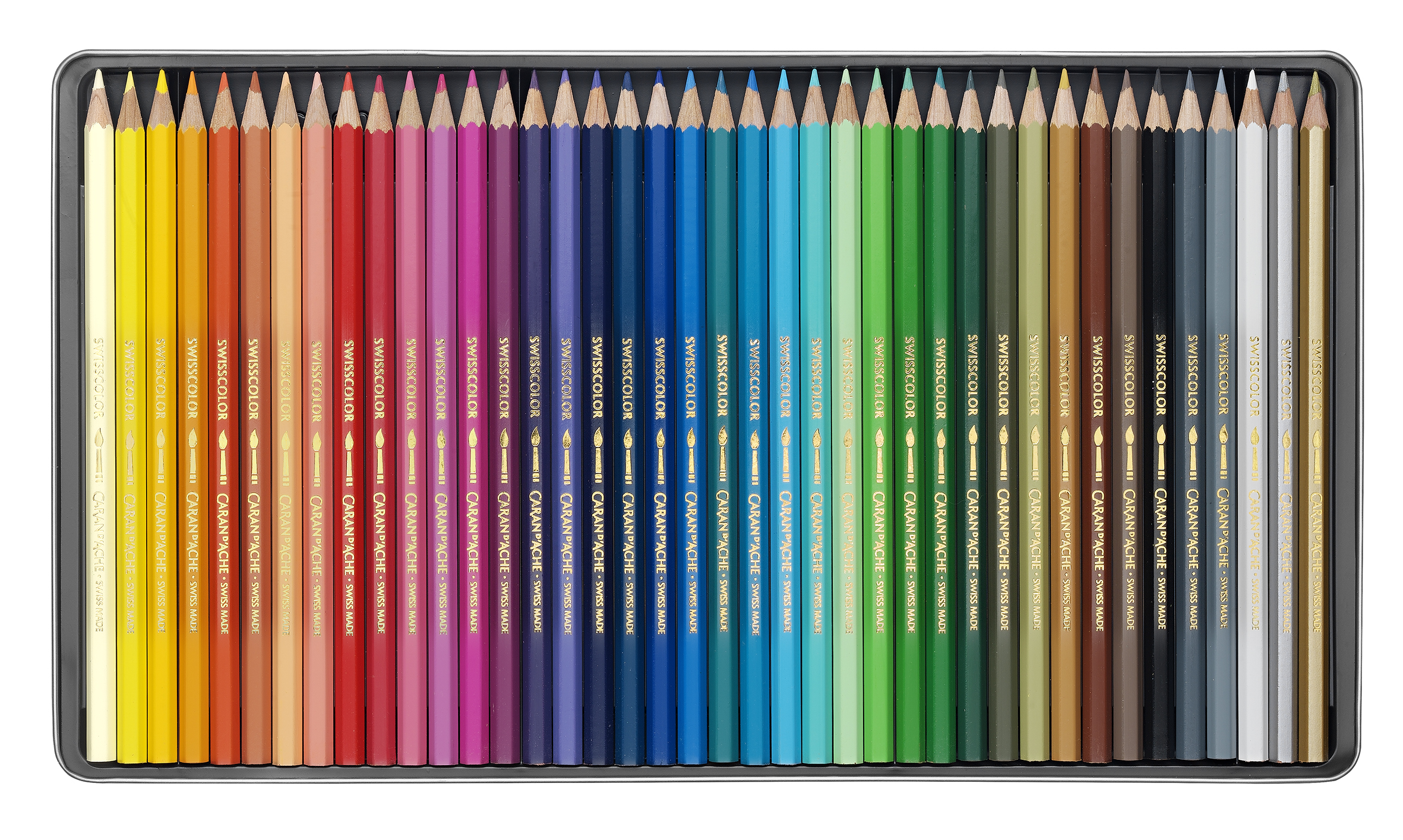 Swisscolor Metal Box 40 assorted color pencils watersoluble