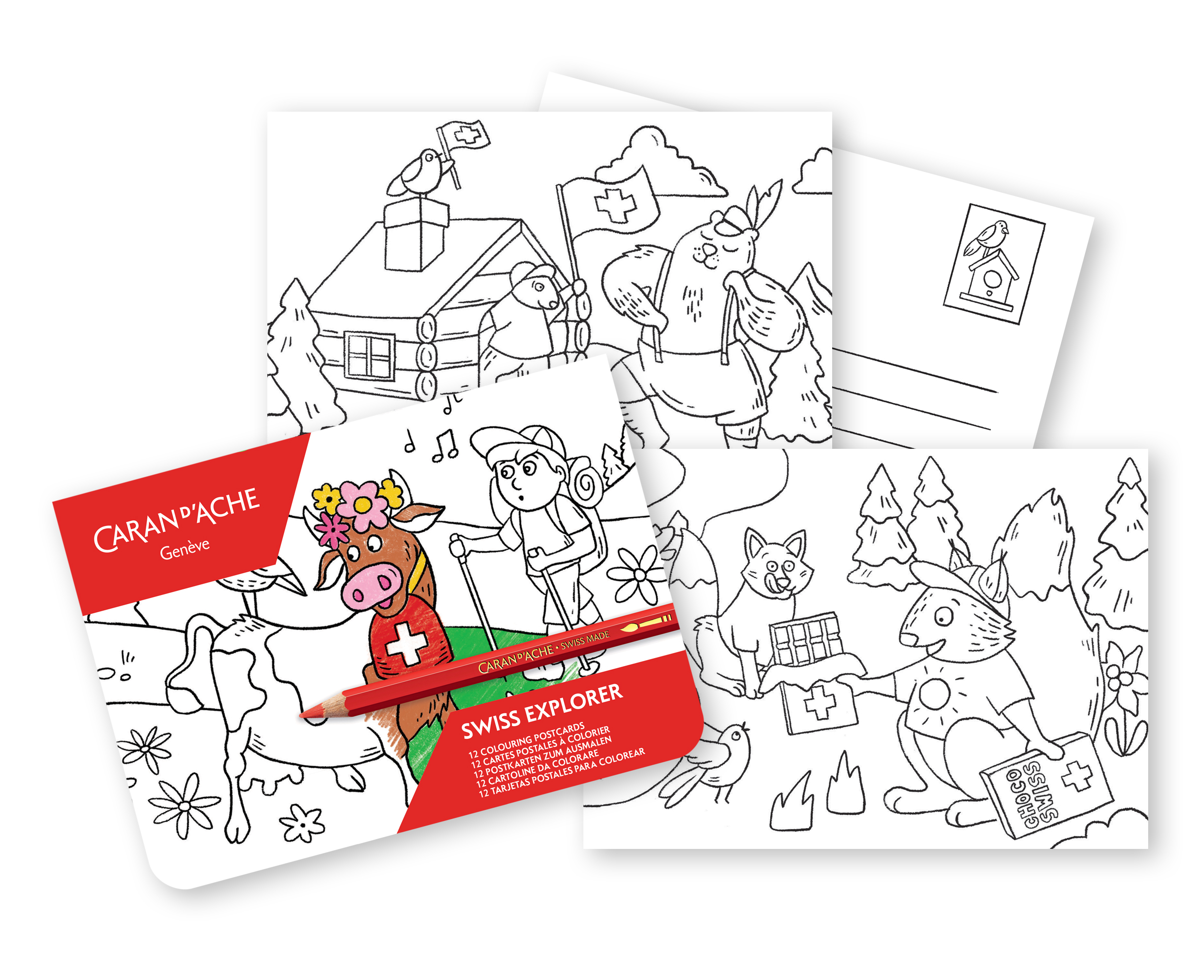 Swiss Explorer coloring cards