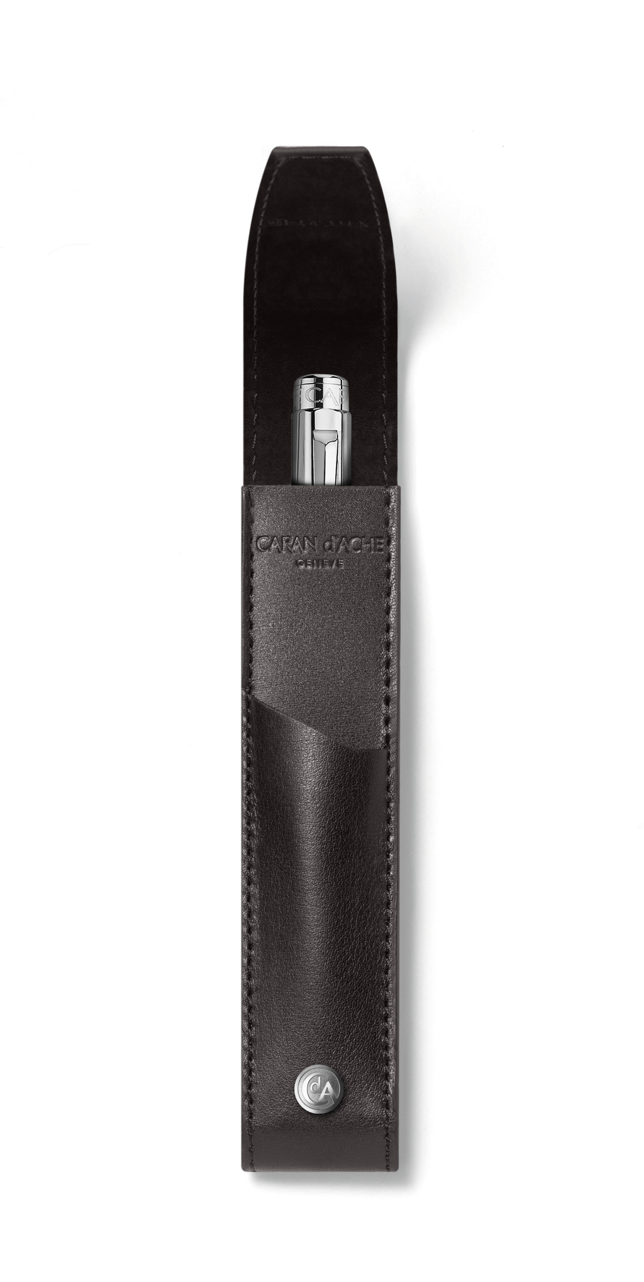 Leather Collection - Holder for 1 pen, brown