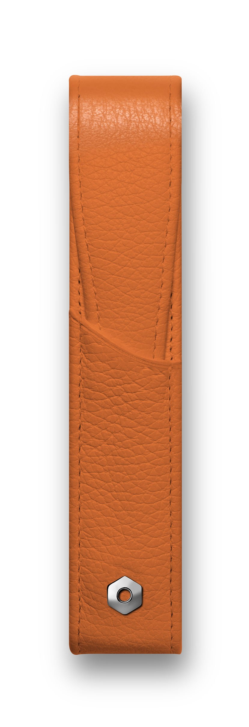 Leather Collection - Holder for 1 pen, Leman saffron