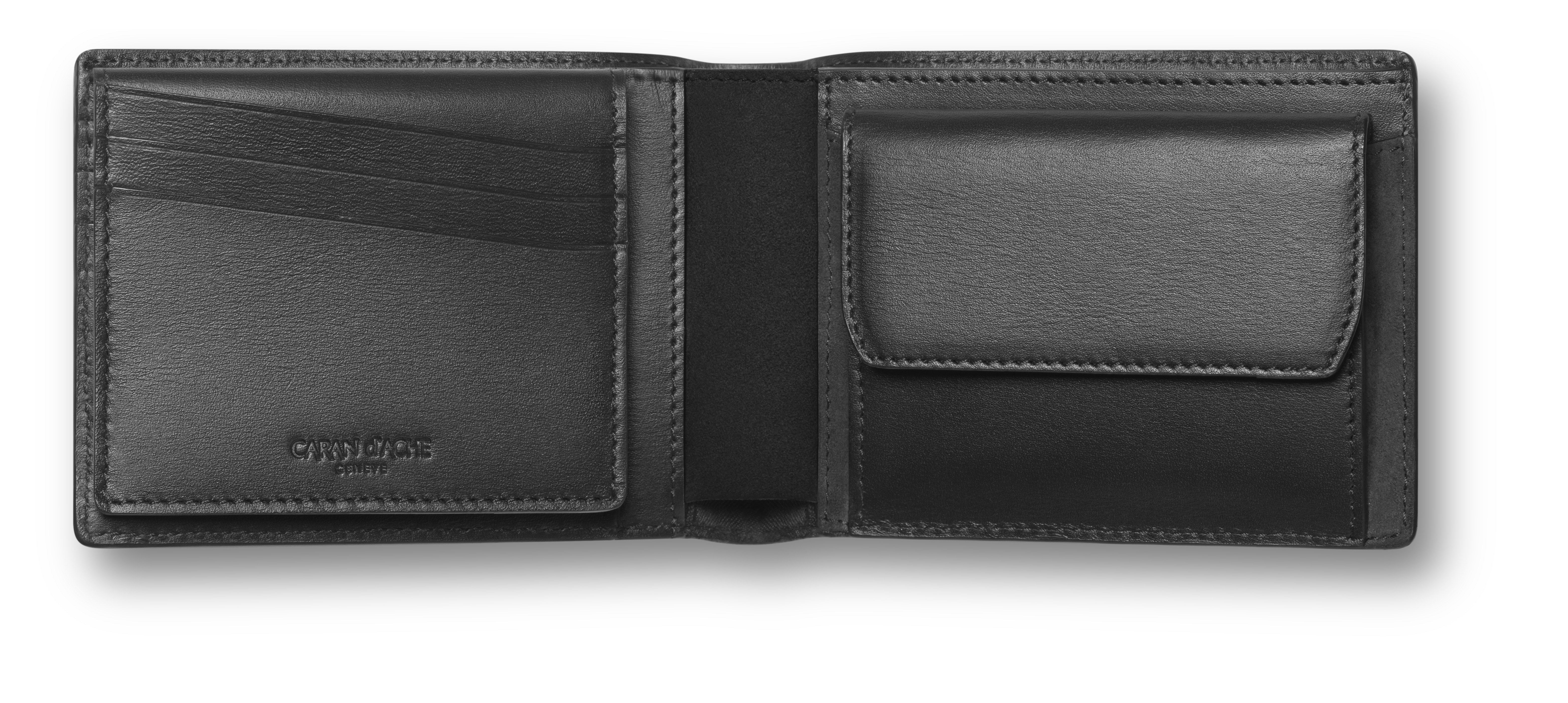 Leather Collection - Wallet with Coin Case, 10 Cards, black
