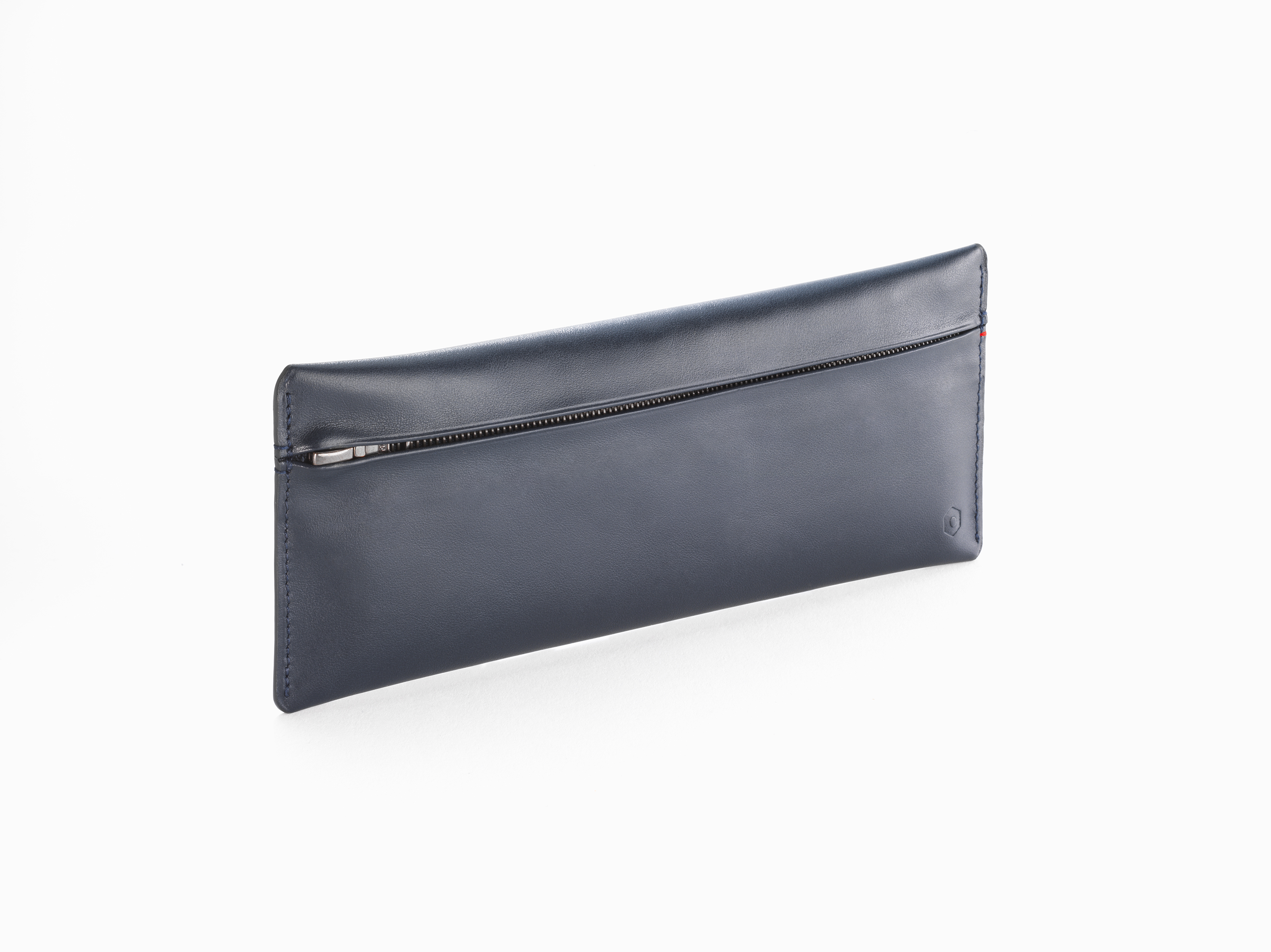 La Collection Cuir - Midnight Blue Leather Zipped Case-1 pen
