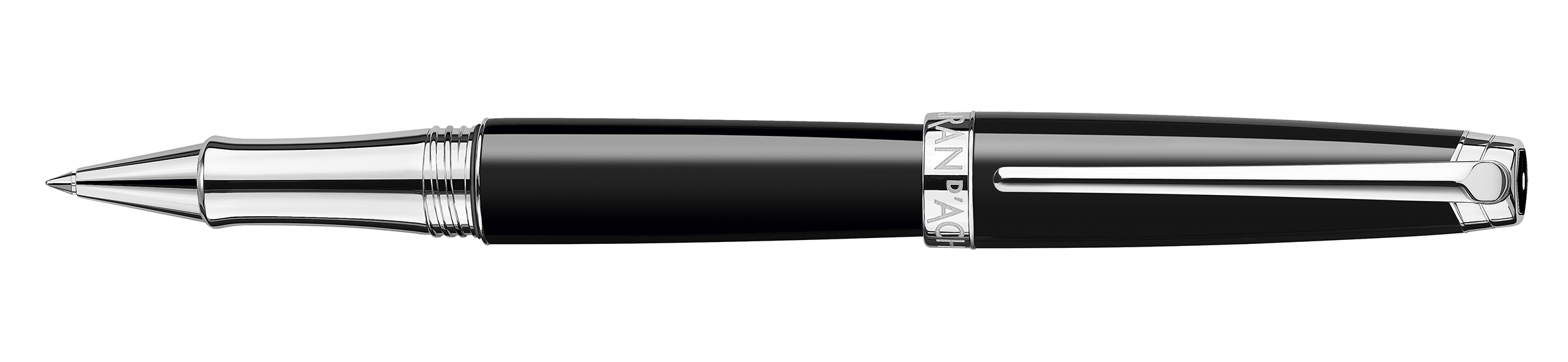 Leman V2 Collection Ebony black lacquered, silver pl./rhodium coated Roller pen