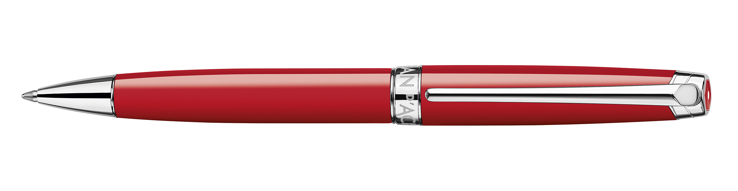Leman V2 Collection Scarlet red lacquered, silver pl./rhodium coated BPN