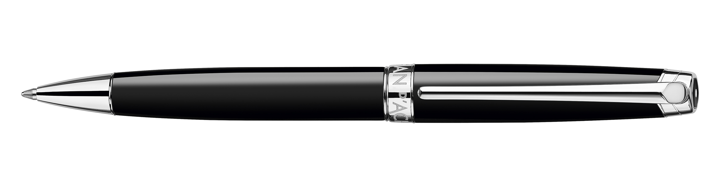 Leman V2 Collection Ebony black lacquered, silver pl./rhodium coated BPN