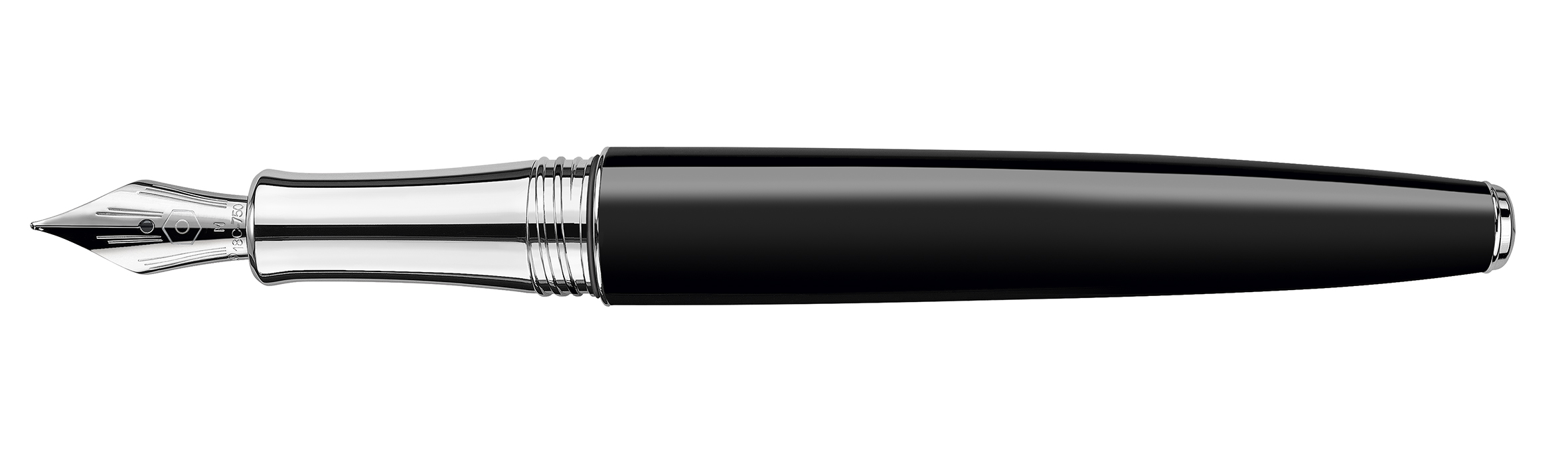 Leman V2 Collection Bicolor Black silver plated/rhodium coated Fountain pen, nib M