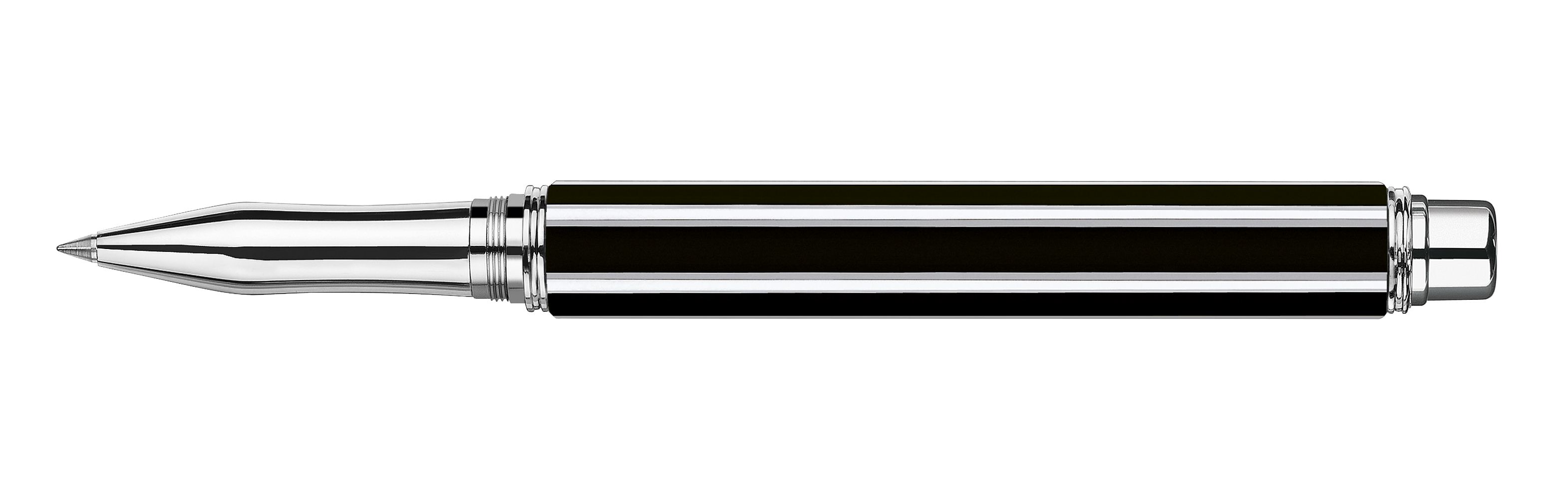 Varius Collection China lacquer,Black, silverplated, rhodium coated Roller pen