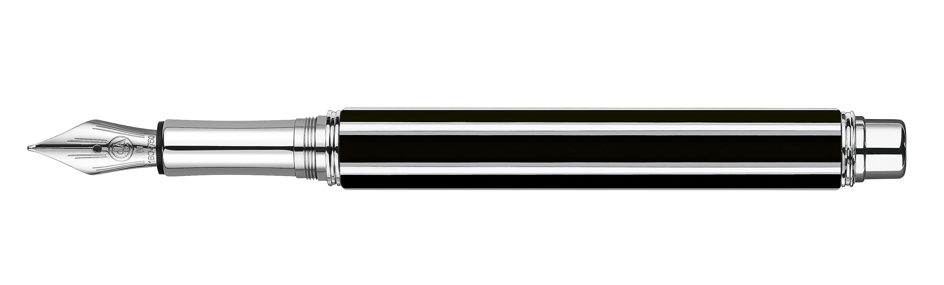 Varius Collection China lacquer,Black, silverplated, rhodium coated Fountain pen, nib M