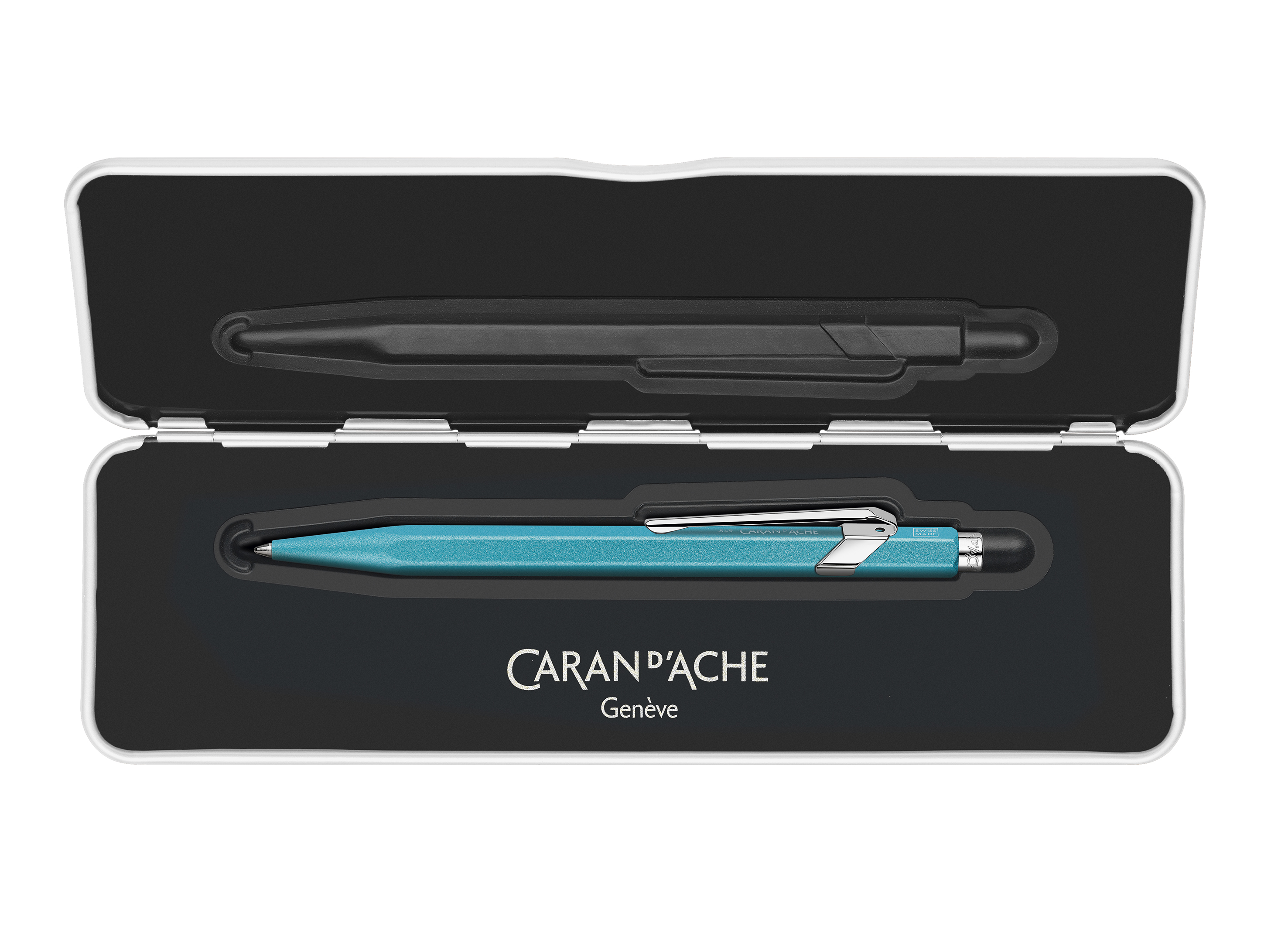 Ballpoint pen 849 Colormat-X Turquoise- black ink cartridge-slimpack
